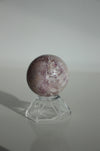 Shimmering purple and white mini amethyst sphere with sparkling crystal points