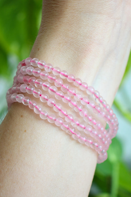 Delicate small bead Rose Quartz bracelets