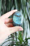 Intense Blue Flash Labradorite Palm Stone Medium Size. 23 Urban. Dubai Crystals.