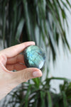Blue and Yellow Flash Labradorite Palm Stone. 23 Urban. Dubai crystals.