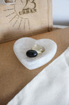 A beautiful white Selenite heart shaped bowl, perfect to store jewellery. Dubai crystals, 23 Urban