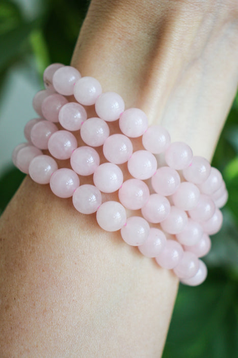 Pink Pearls & Amethyst Three Strand Twisted Bracelet