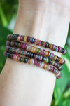 Rainbow Tourmaline bracelets containing yellow, pink, blue, green and black tourmaline 