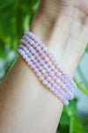 A stack of 5 pink opalite bracelets. Dubai crystals. 23 Urban